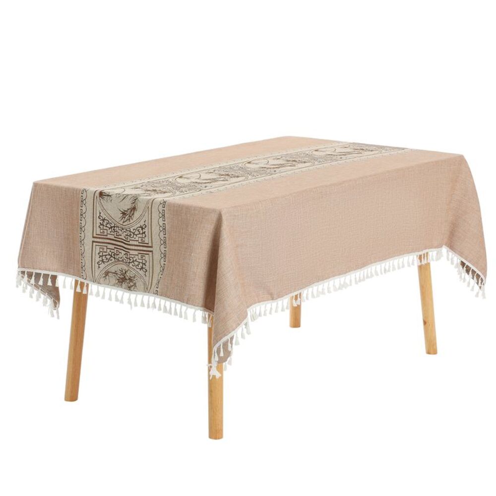 1 Pack Rectangle Rustic Tablecloth, 55x87inch Garden Coffee